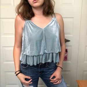 Xhilaration Velvet Blue-Green Double Tier Tank Top
